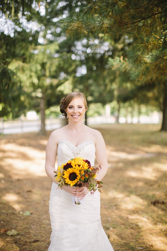 yellow burgundy bouquets